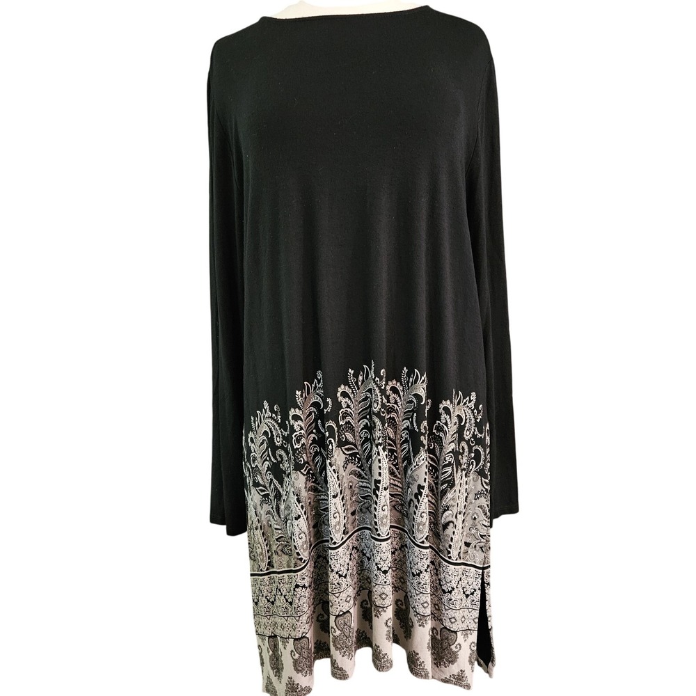 J Jill Wearever Collection Long Sleeve Tunic Dress Women's Size L Tall‎